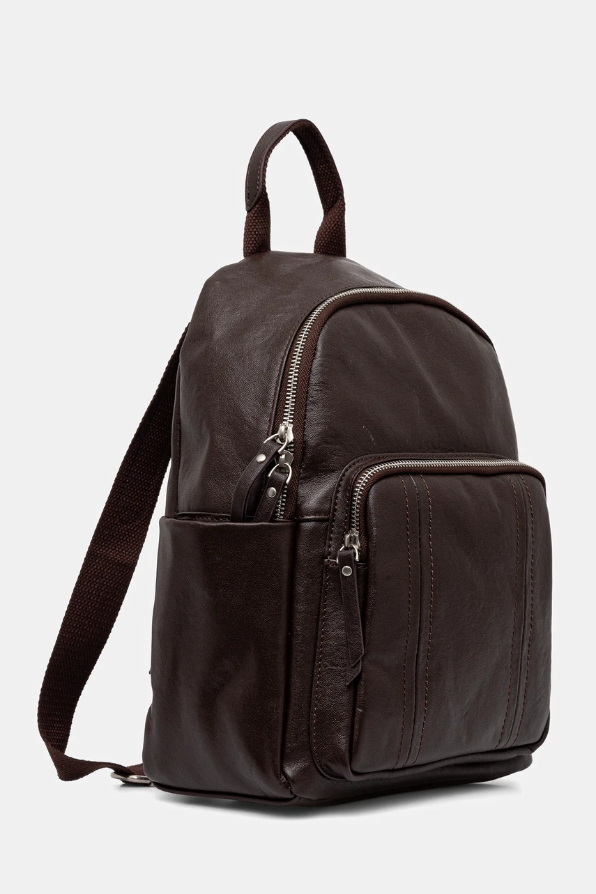 Кожаный рюкзак Answear.LAB цвет коричневый маленький однотонная