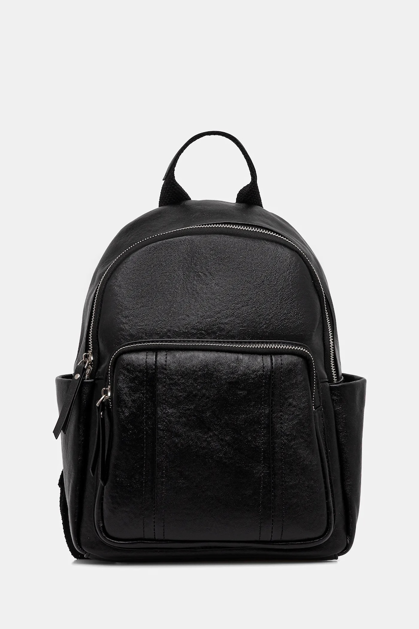 Answear.LAB ghiozdan de piele culoarea negru, mic, neted