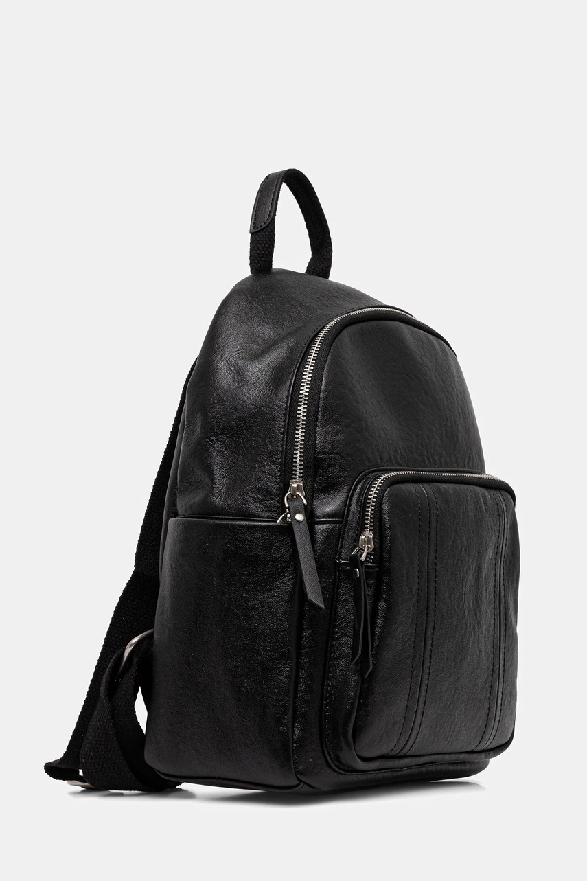 Кожаный рюкзак Answear.LAB цвет чёрный маленький однотонная