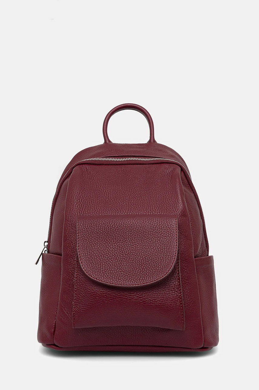 Answear.LAB ghiozdan de piele culoarea bordo, mic, neted