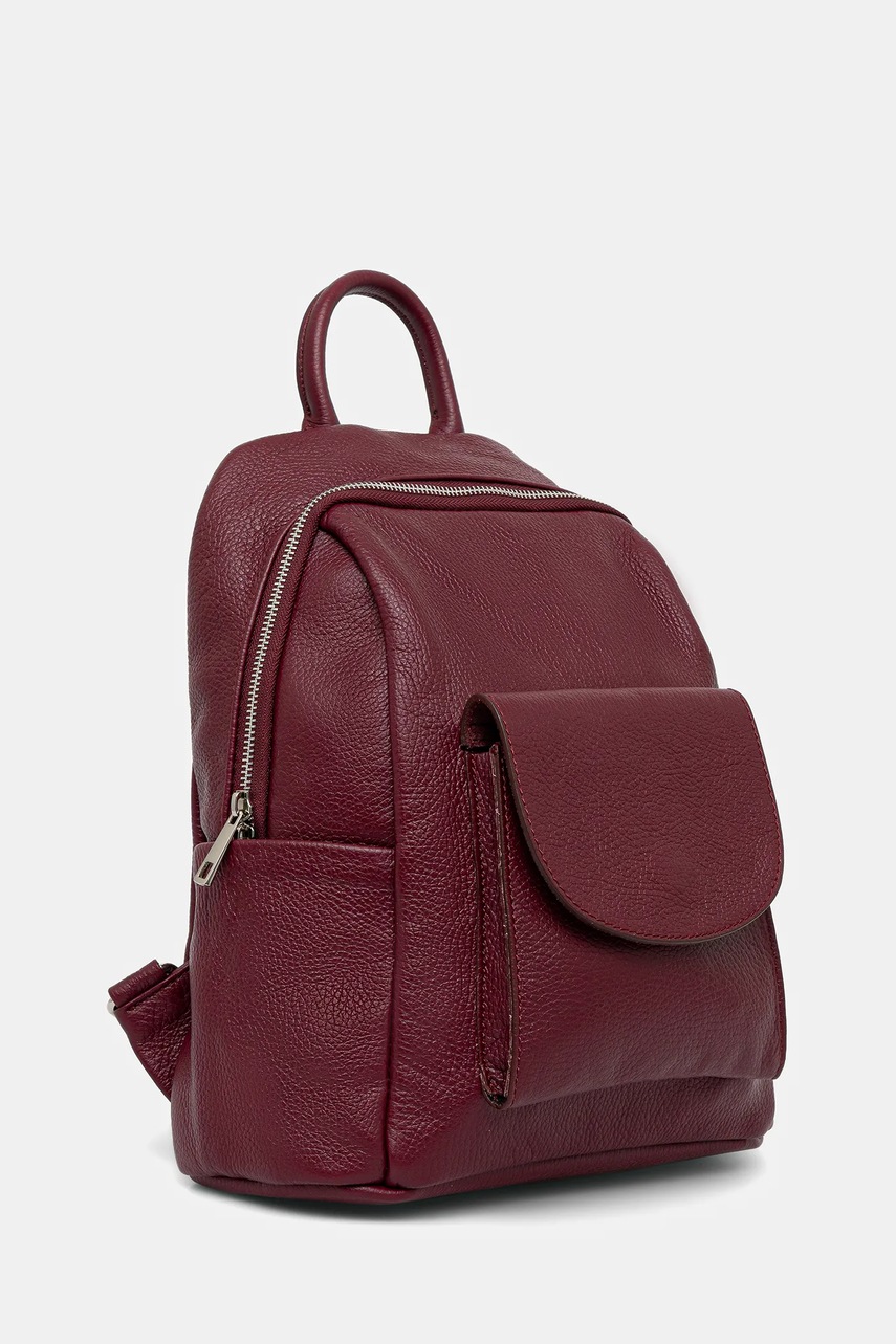 Кожаный рюкзак Answear.LAB цвет бордовый маленький однотонная Кожаный рюкзак Answear.LAB цвет бордовый маленький однотонная