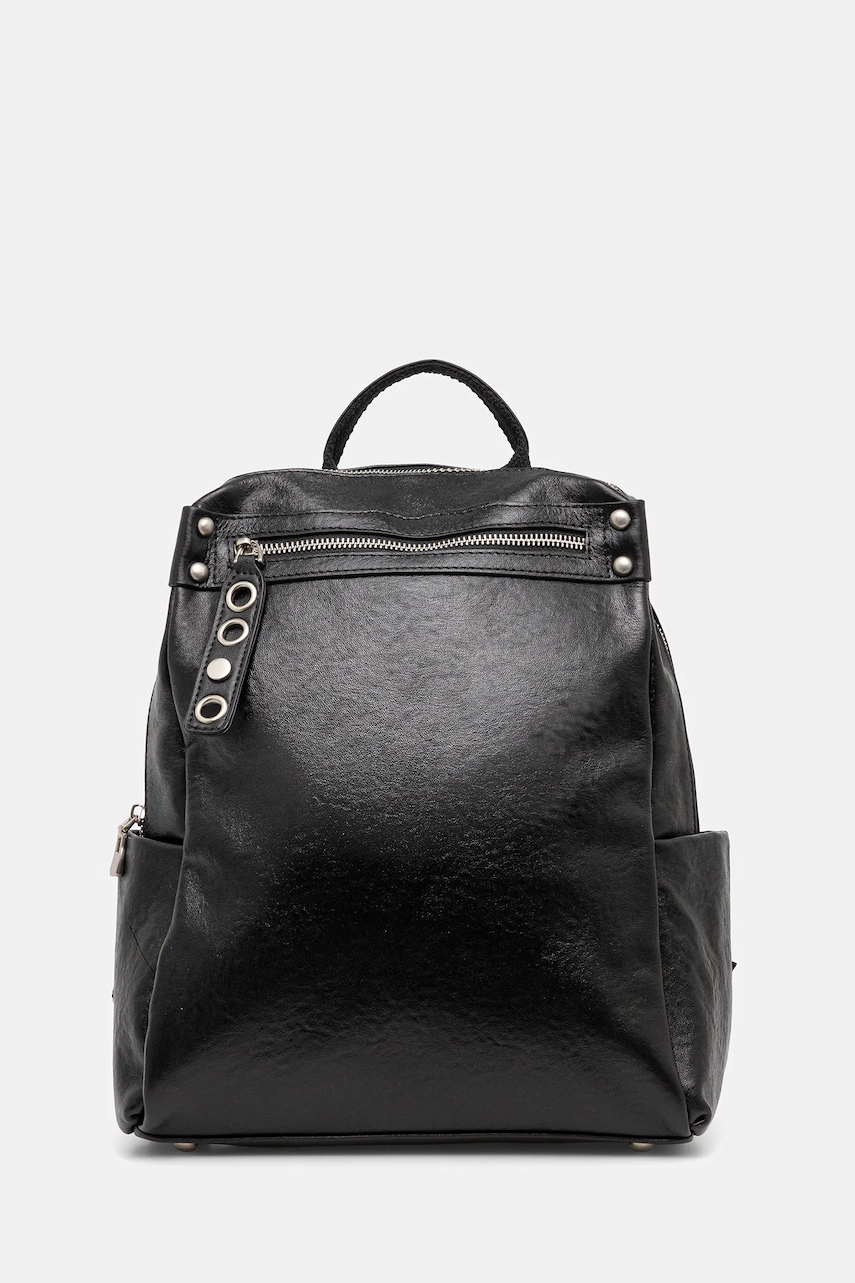 Answear.LAB ghiozdan de piele culoarea negru, mic, neted