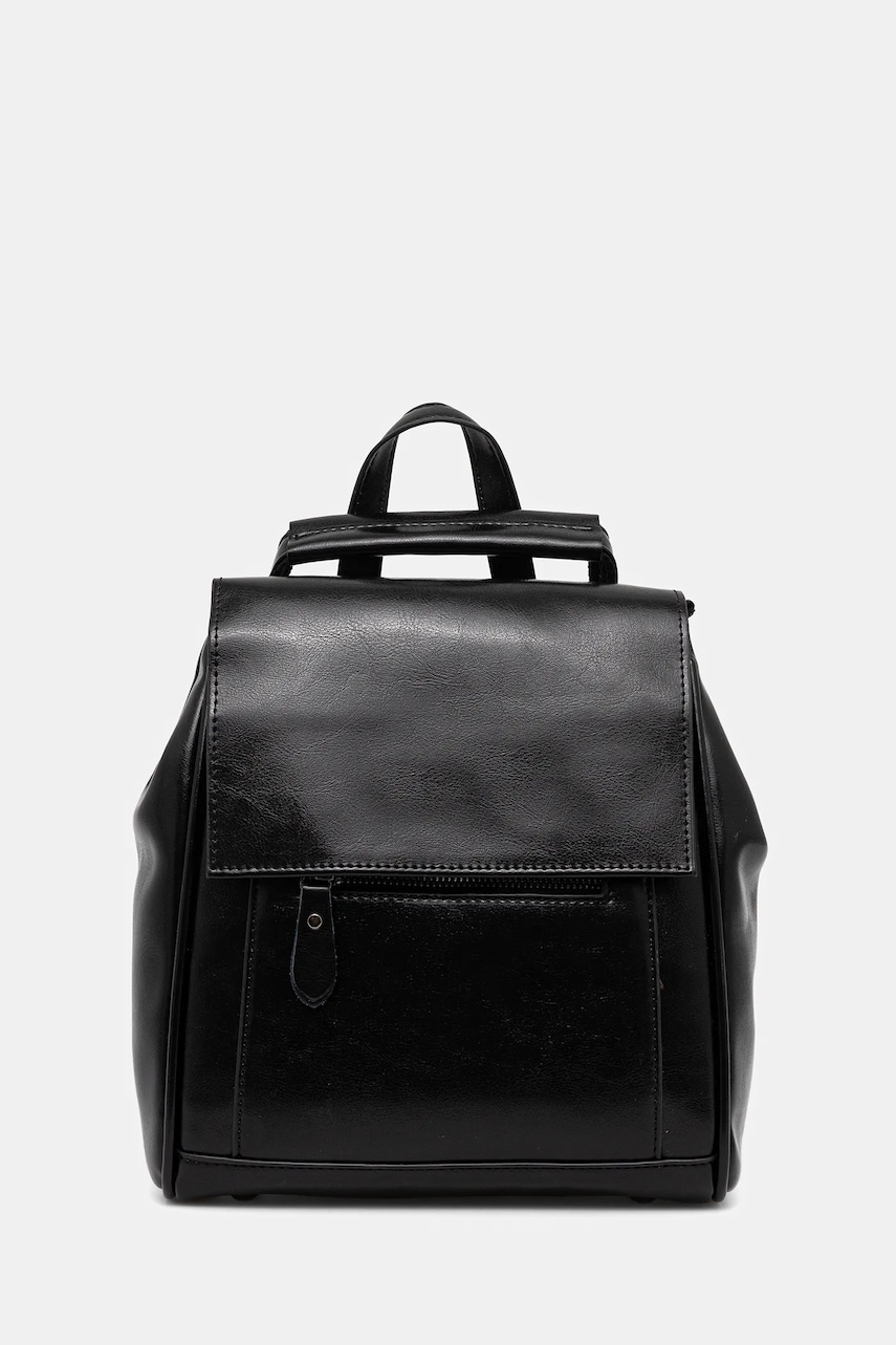 Answear.LAB ghiozdan de piele culoarea negru, mic