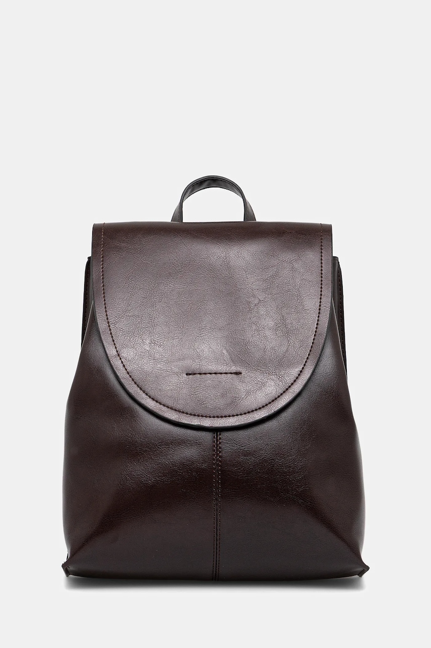 Answear.LAB ghiozdan de piele culoarea bordo, mic, neted