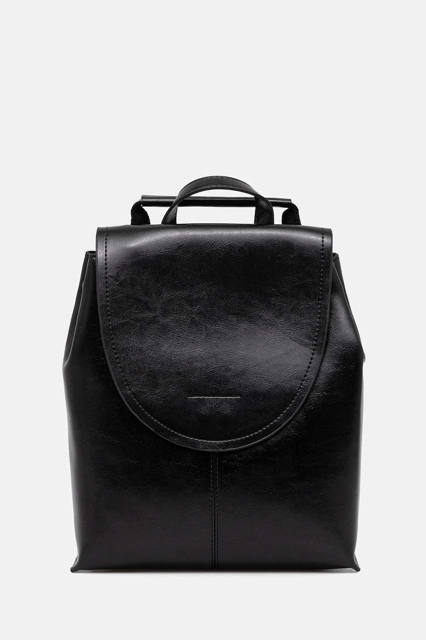 Answear.LAB ghiozdan de piele culoarea negru, mic, neted