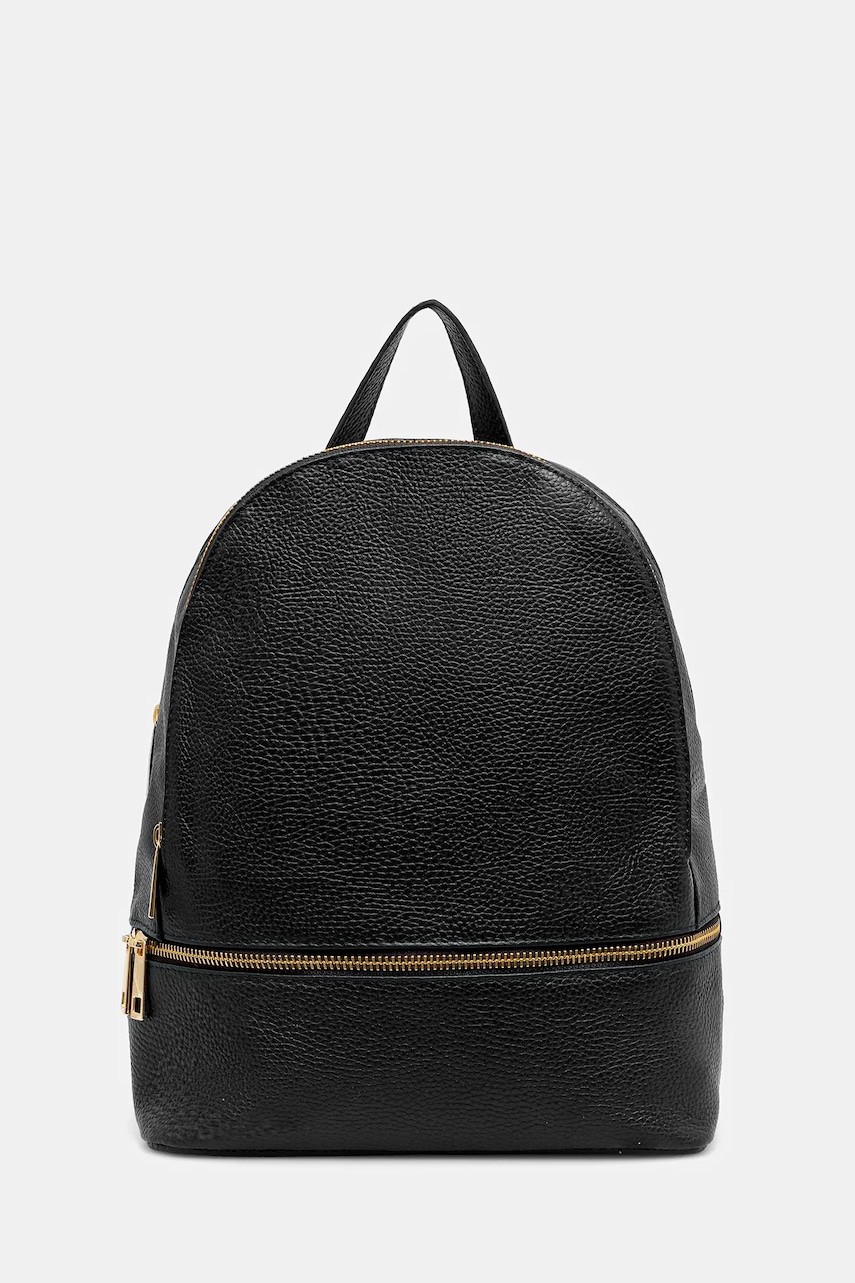 Answear.LAB ghiozdan de piele culoarea negru, mic, neted