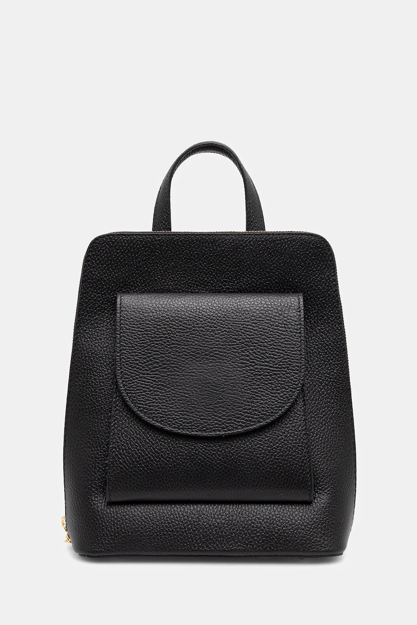 Answear.LAB ghiozdan de piele culoarea negru, mic, neted