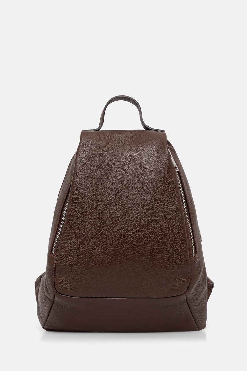 Answear.LAB ghiozdan de piele culoarea maro, mic, neted