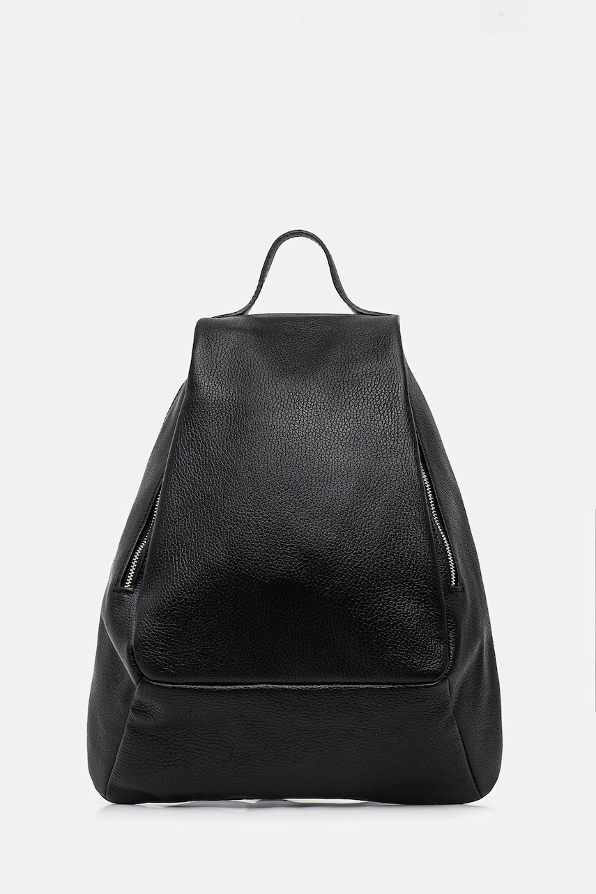 Answear.LAB ghiozdan de piele culoarea negru, mic, neted