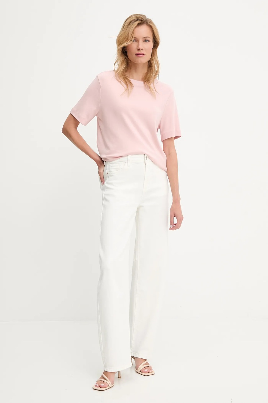 Хлопковая футболка Answear.LAB цвет розовый