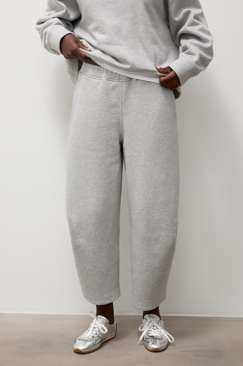 Answear.LAB spodnie dresowe damskie bawełniane szare high waist