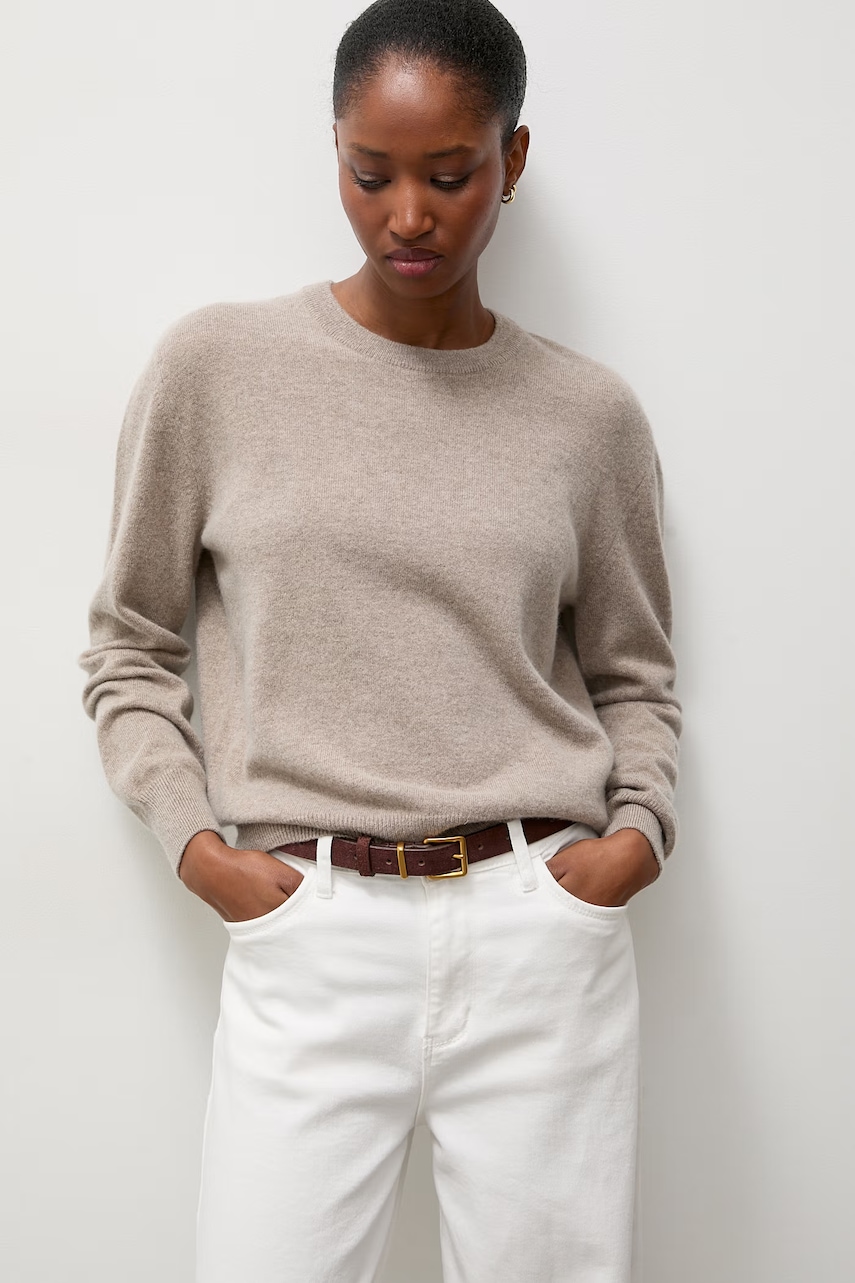 Answear.LAB sweter damski wełniany beżowy
