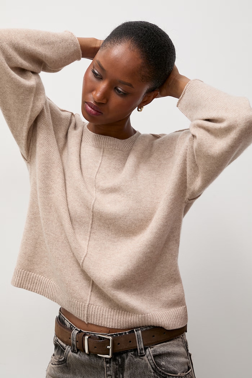 Answear.LAB sweter damski z kaszmirem beżowy