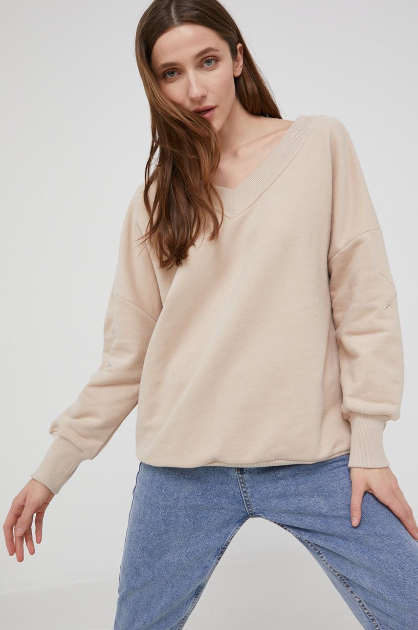 Answear Lab Bluză femei, culoarea bej, material neted imagine reduceri black friday 2021 Answear