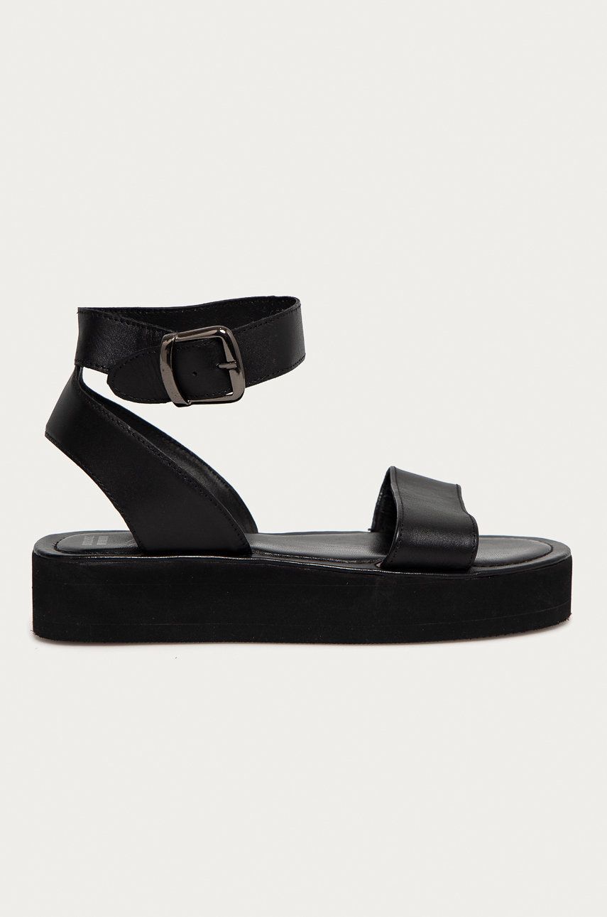 Answear Lab Sandale de piele femei, culoarea negru, cu platforma