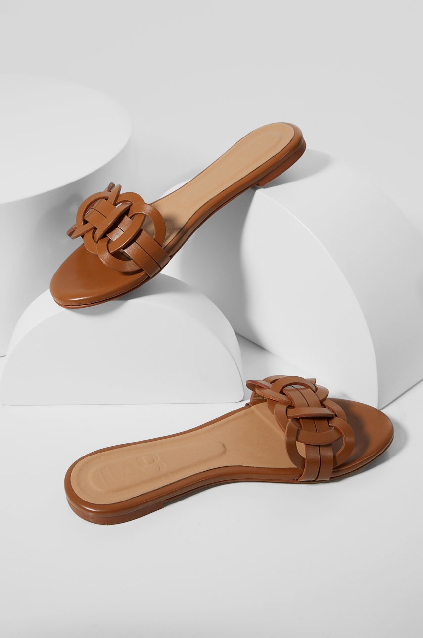 

Шкіряні шльопанці Answear Lab жіночі колір коричневий