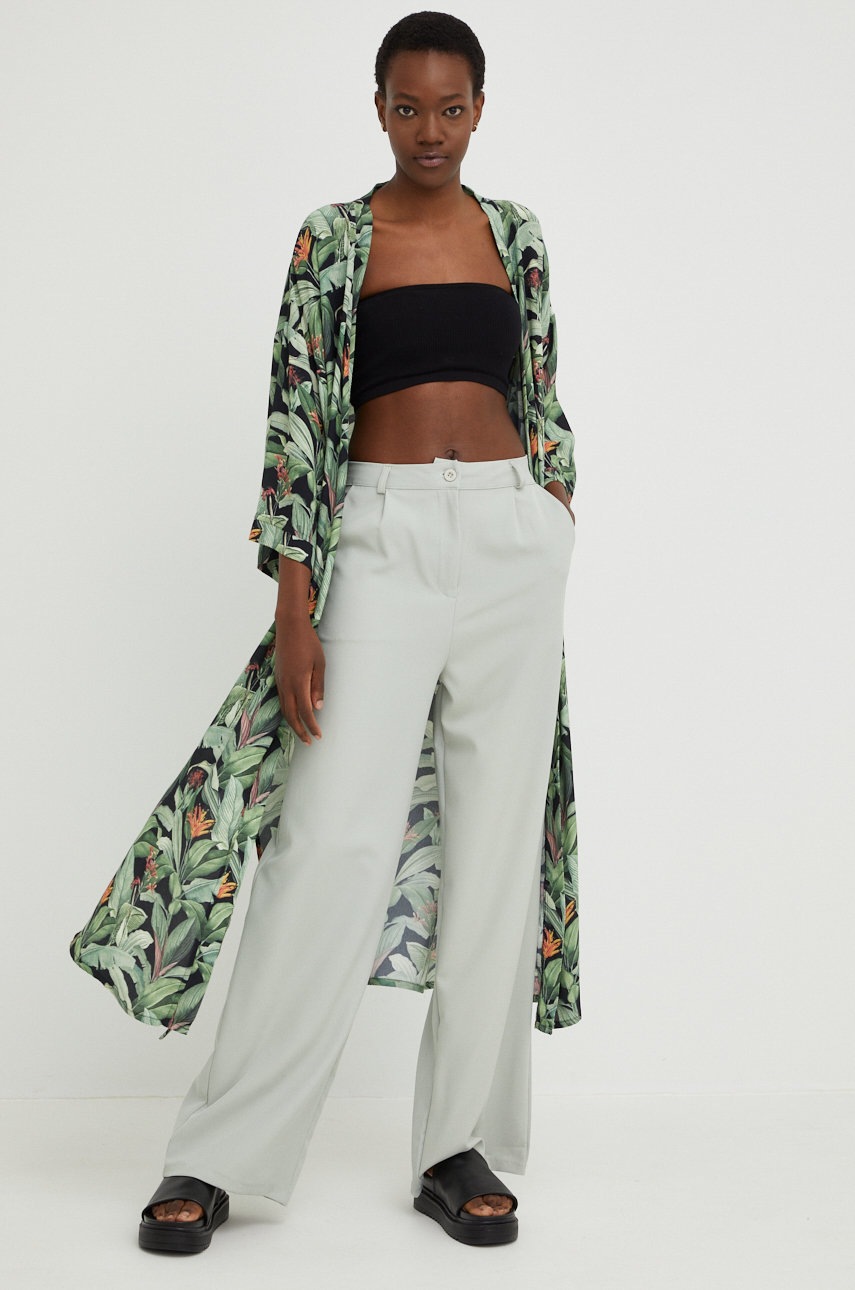 

Кимоно Answear Lab цвет чёрный oversize узор