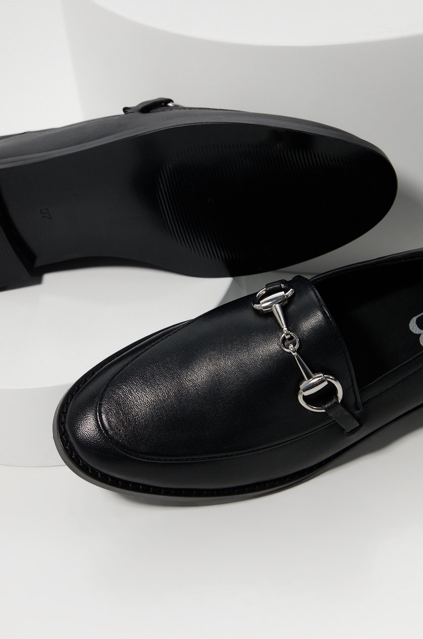 Шкіряні мокасини Answear Lab жіночі колір чорний на плоскому ходу
