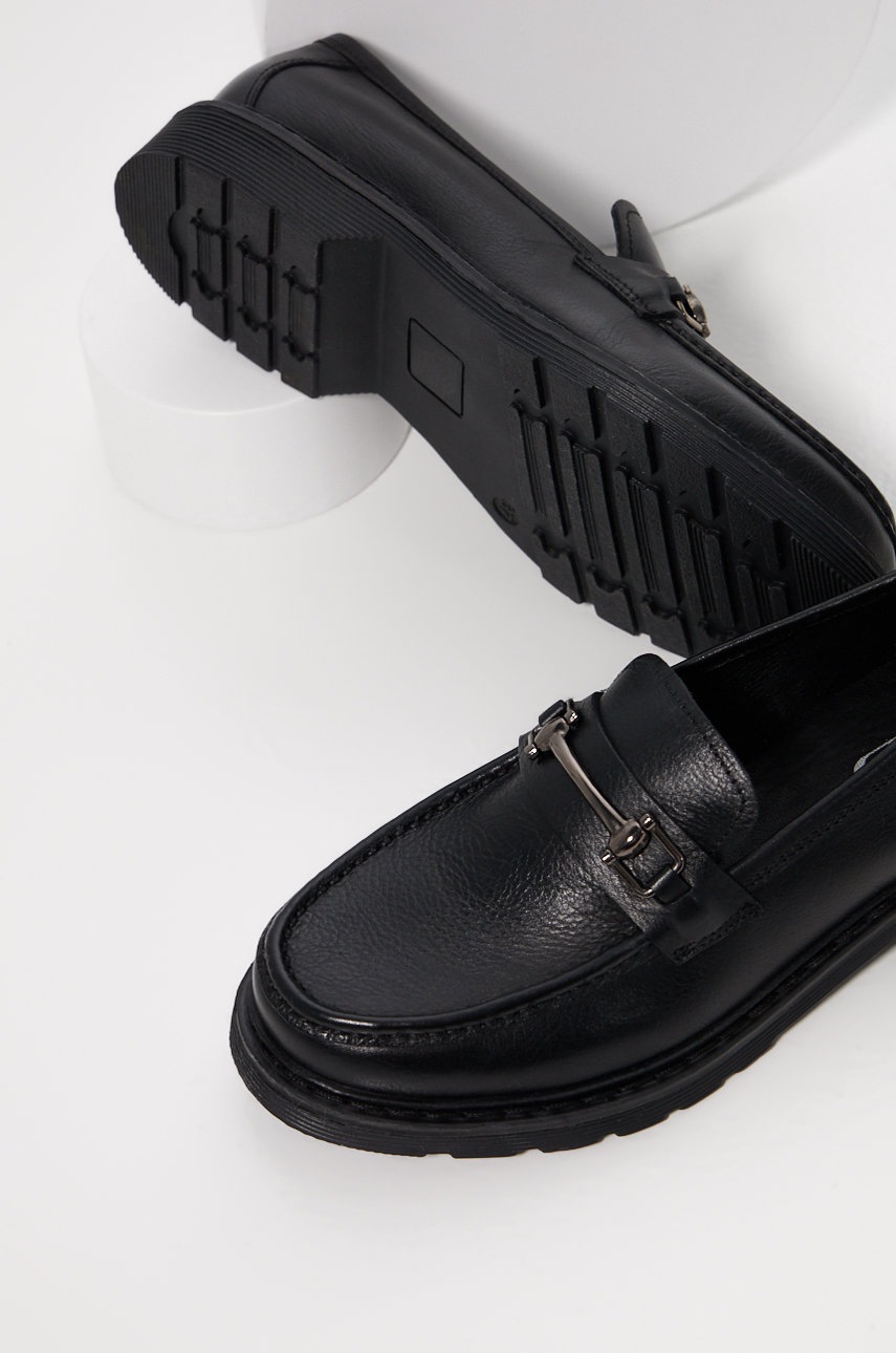 

Кожаные мокасины Answear Lab женские цвет чёрный на платформе