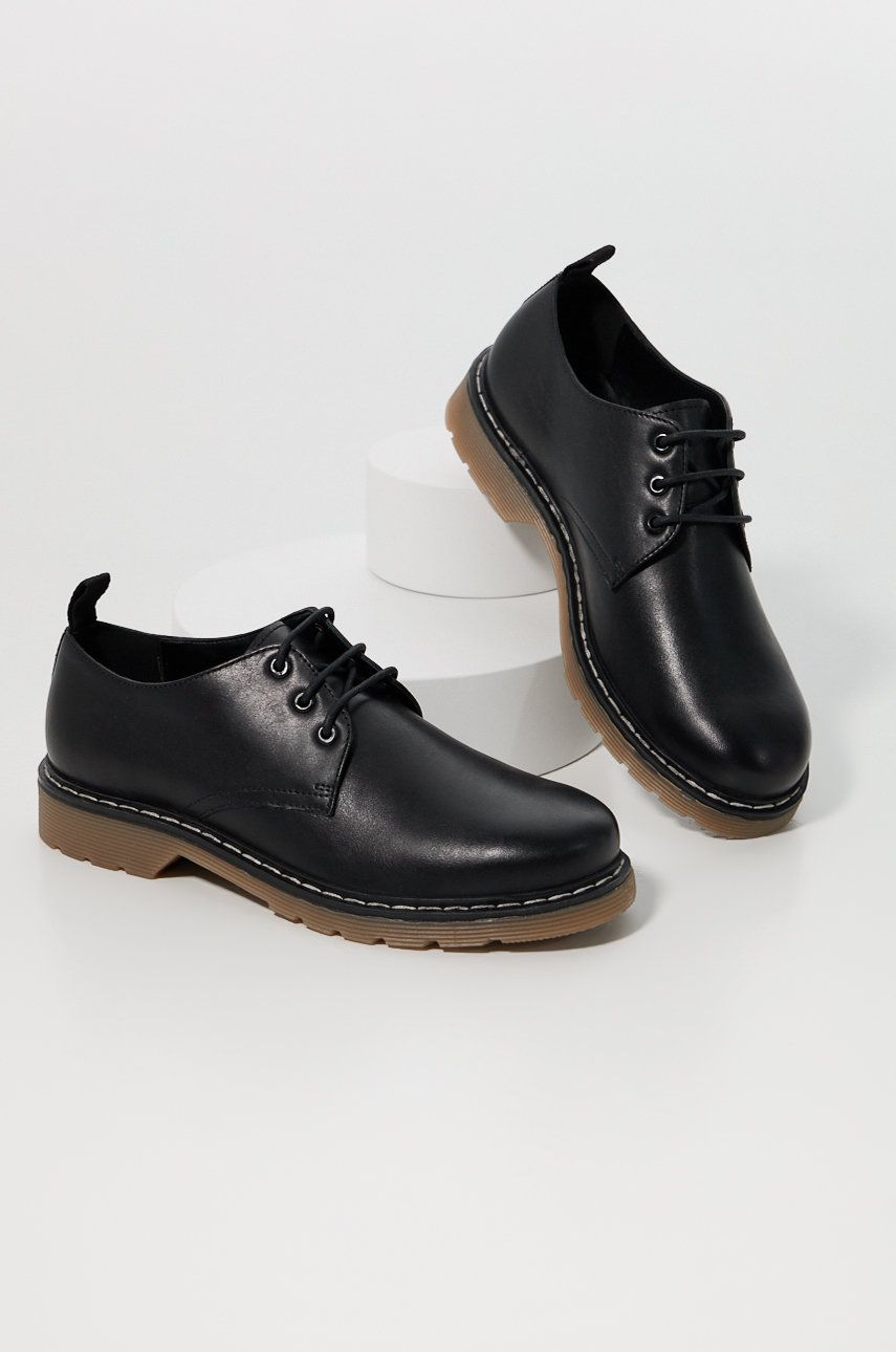 Answear Lab pantofi de piele femei, culoarea negru, cu platforma imagine reduceri black friday 2021 Answear Lab