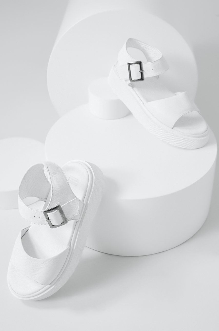 Answear Lab sandale de piele femei, culoarea alb, cu platforma Answear Lab