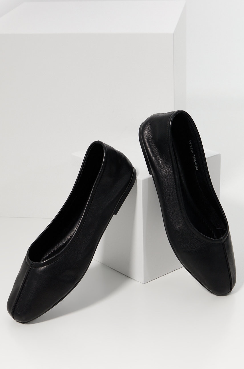 Answear lab balerini de piele culoarea negru,
