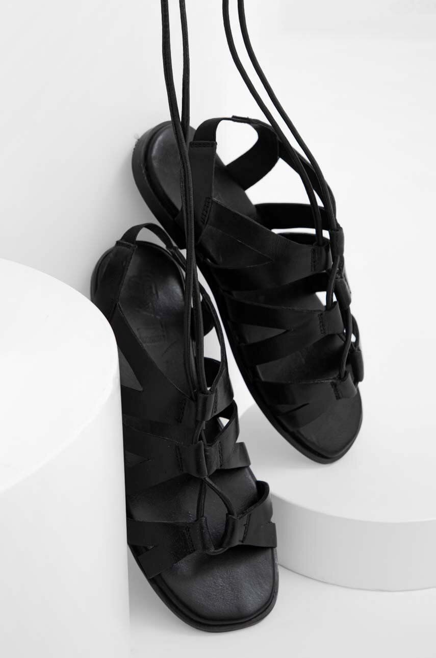Answear Lab sandale de piele femei, culoarea negru femei 2023-09-23