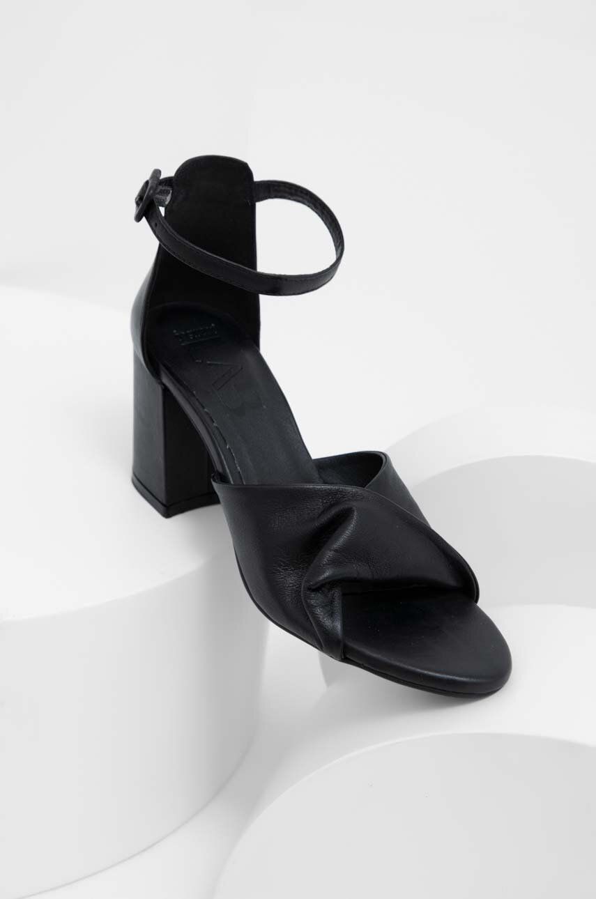 Answear Lab sandale de piele culoarea negru