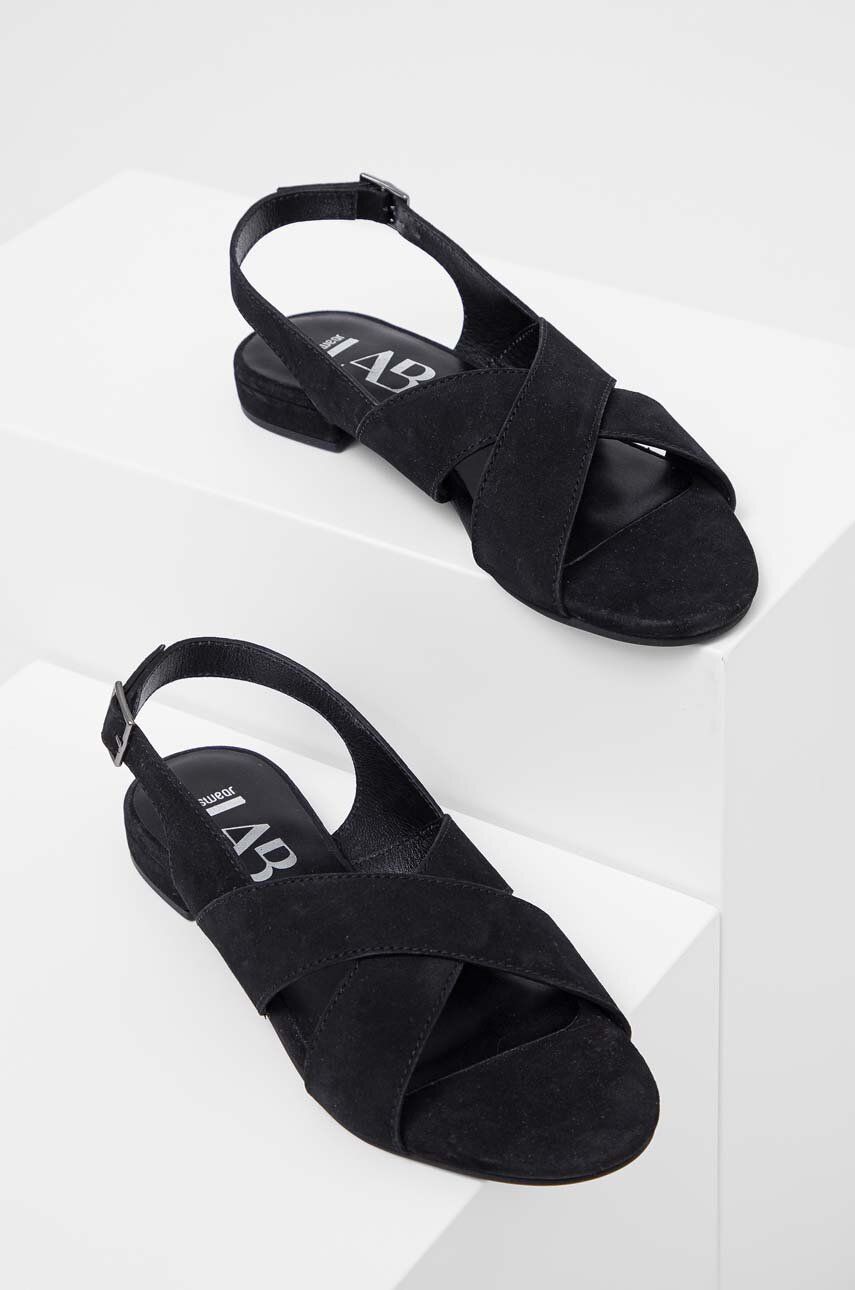Levně Semišové sandály Answear Lab dámské, černá barva