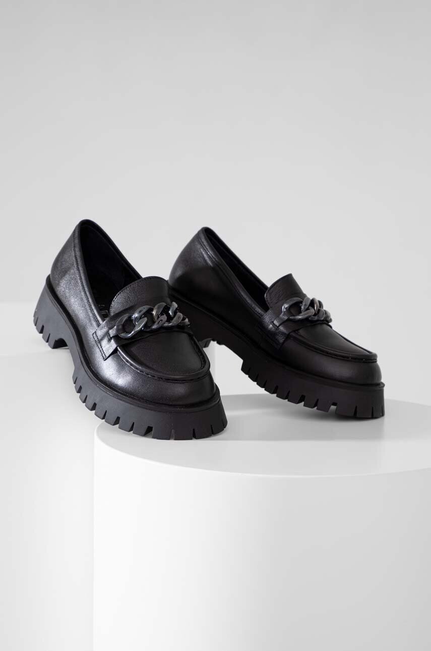 

Шкіряні мокасини Answear Lab X Лімітована колекція SISTERHOOD жіночі колір чорний на платформі
