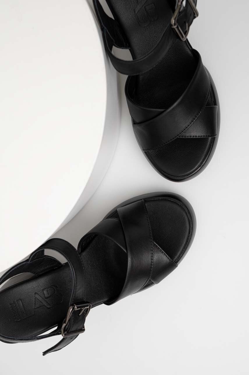 Answear Lab Sandale De Piele X Colecția Limitată SISTERHOOD Culoarea Negru