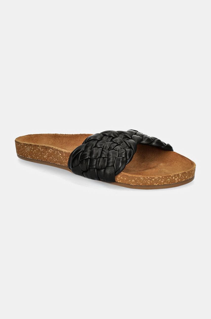 Answear Lab slapi de piele femei, culoarea negru Answear Lab slapi de piele femei, culoarea negru