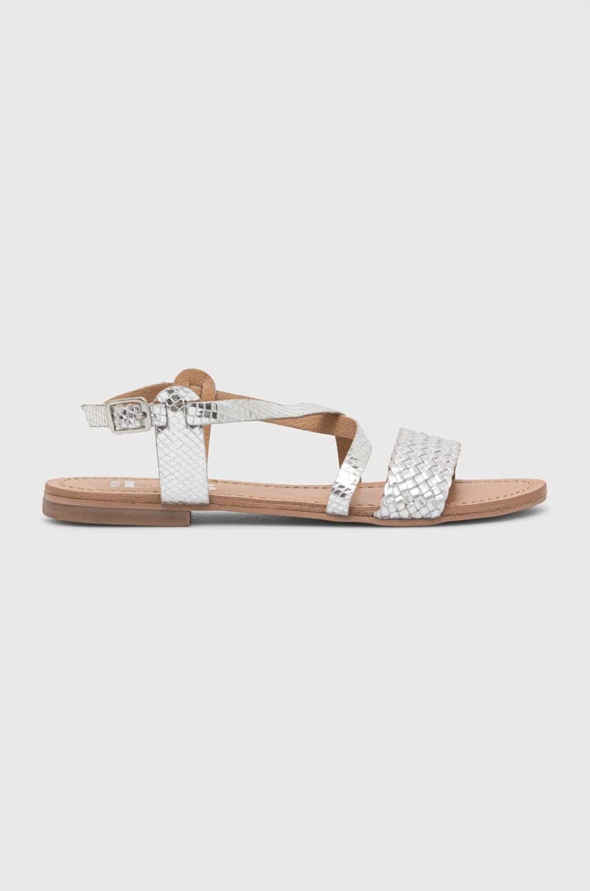 Answear Lab sandale de piele femei, culoarea argintiu Answear Lab sandale de piele femei, culoarea argintiu