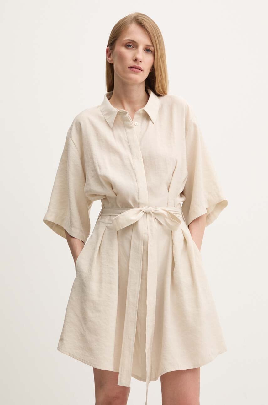 Answear Lab rochie culoarea bej, mini, evazată