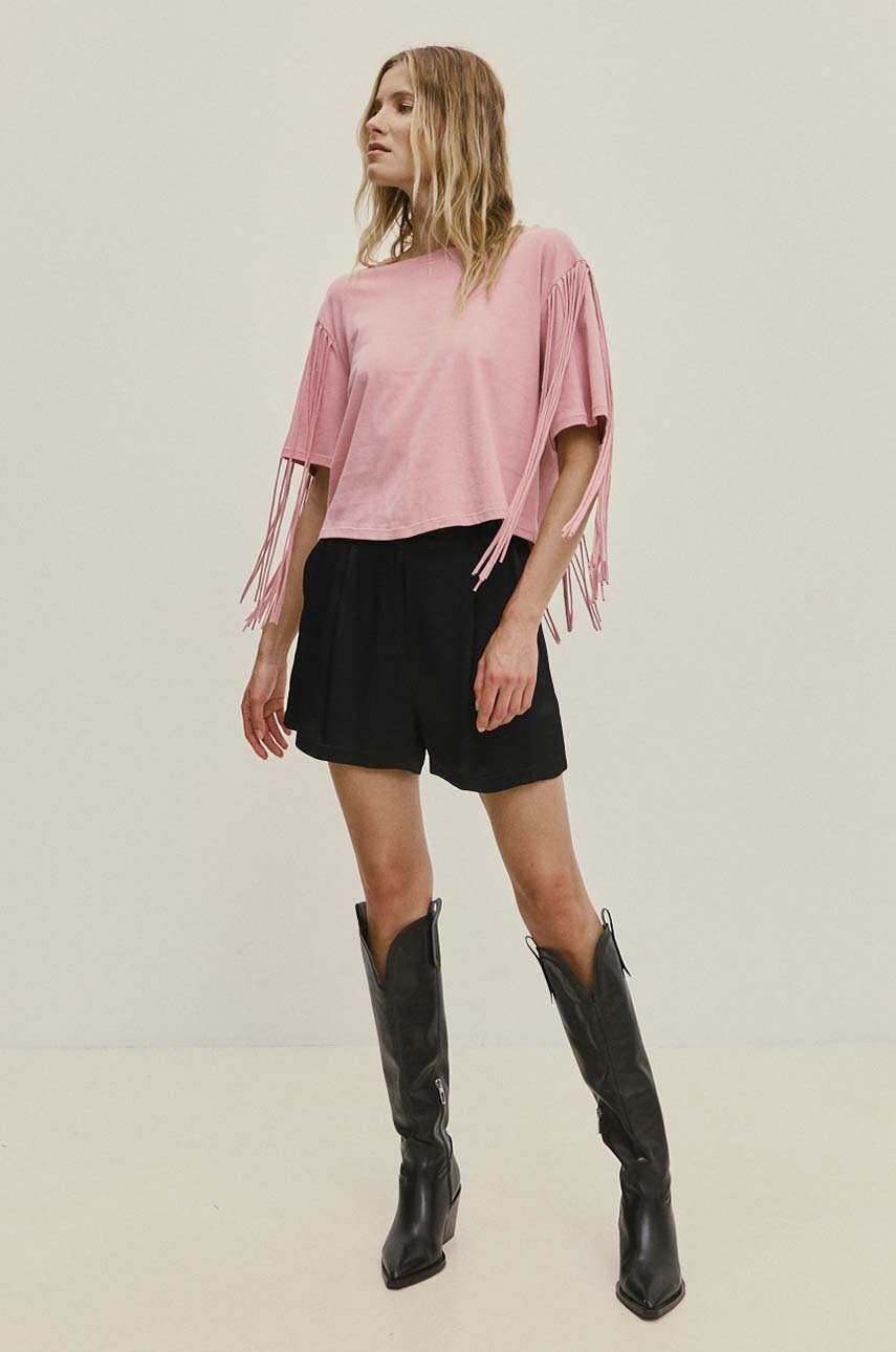 Answear Lab tricou din bumbac femei, culoarea roz Answear Lab tricou din bumbac femei, culoarea roz