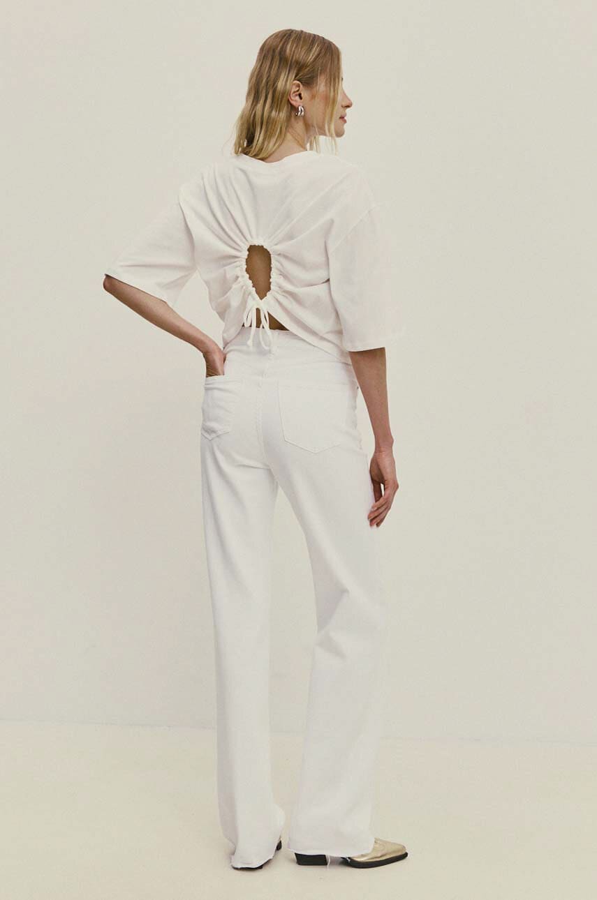 Answear Lab tricou din bumbac femei, culoarea alb Answear Lab tricou din bumbac femei, culoarea alb
