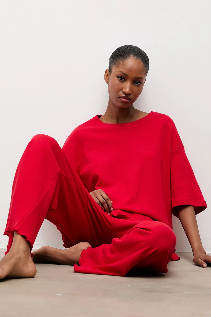 Answear Lab pijamale de bumbac culoarea roz, bumbac