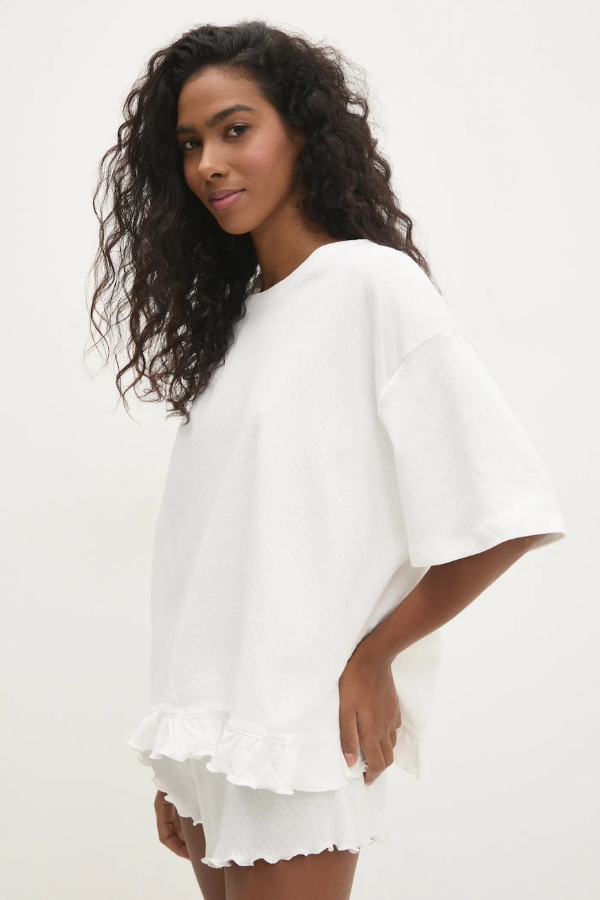 Answear Lab pijamale de bumbac culoarea bej, bumbac