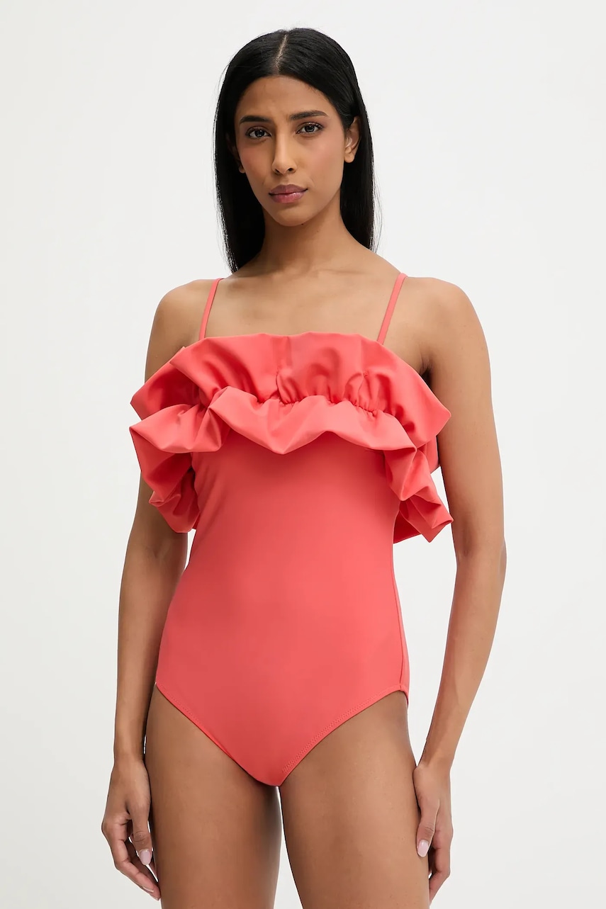 Answear Lab costum de baie dintr-o bucată culoarea rosu, cupa usor rigidizata