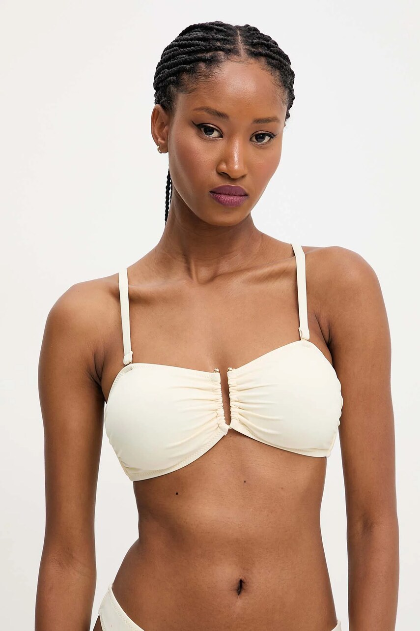 Answear Lab sutien de baie culoarea galben, cupa usor rigidizata