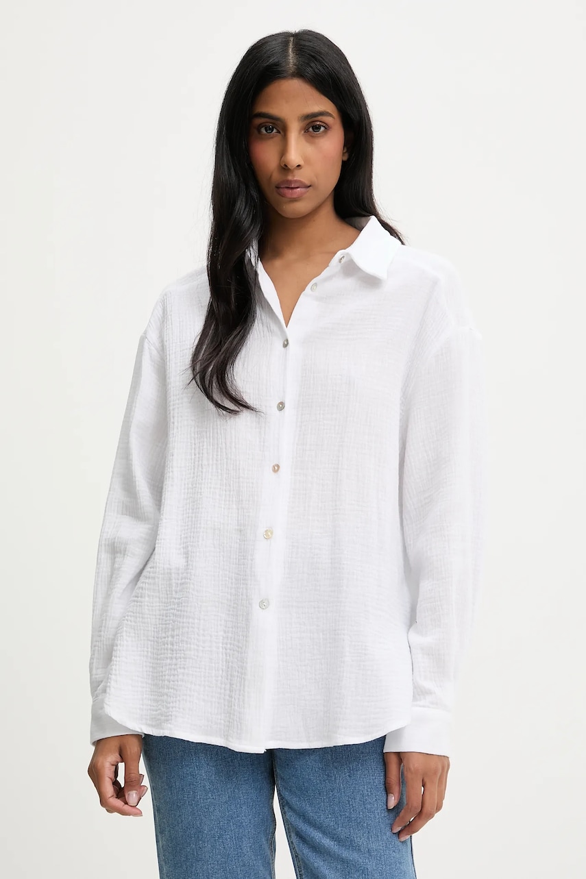 Answear Lab cămașă din bumbac culoarea alb, cu guler clasic, relaxed