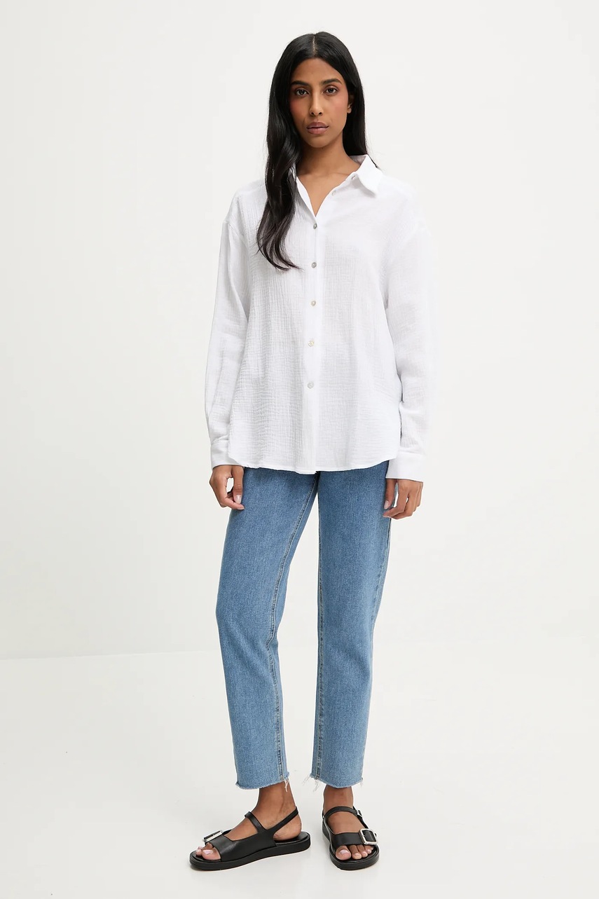Хлопковая рубашка Answear.LAB цвет белый relaxed классический воротник