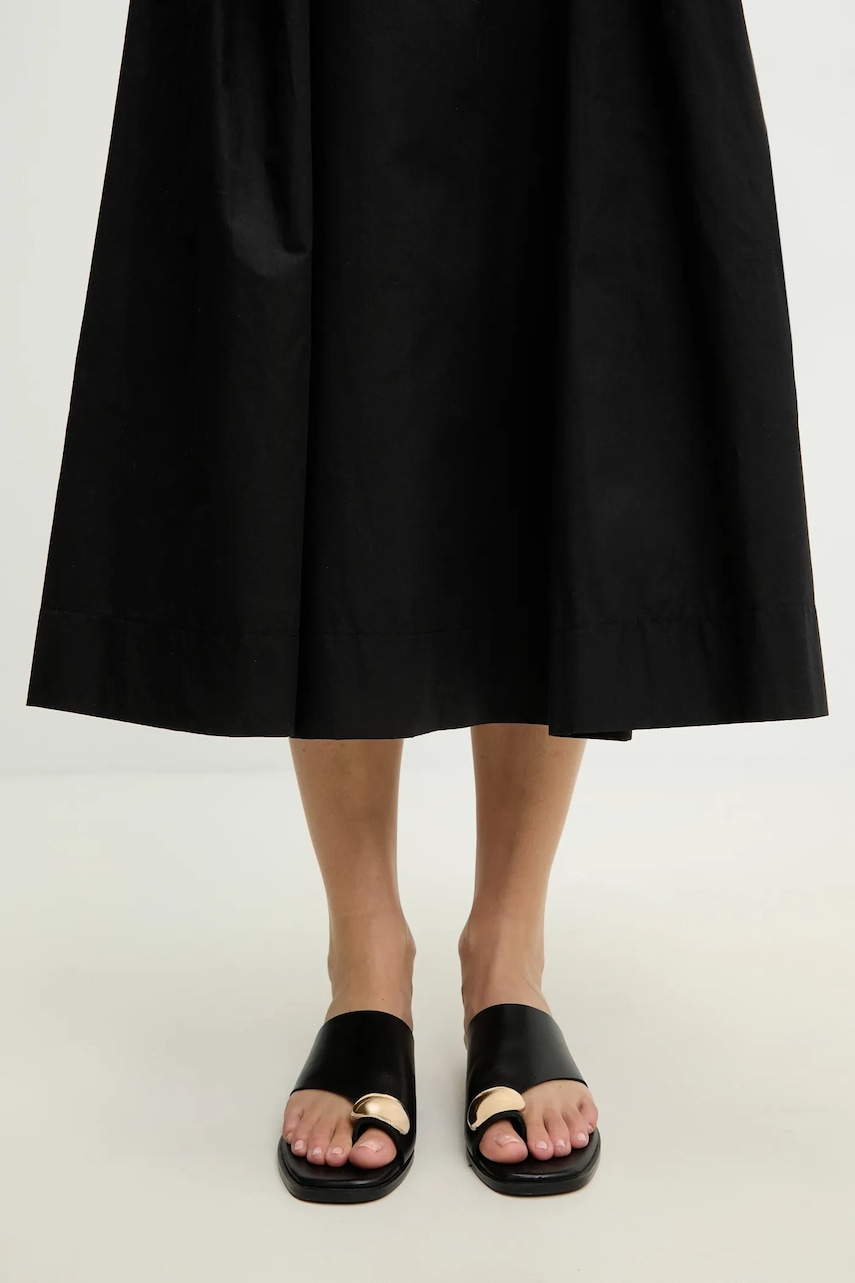 Answear Lab slapi de piele femei, culoarea negru