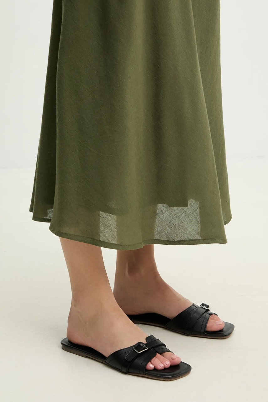 Δερμάτινες παντόφλες Answear.LAB γυναικεία, χρώμα: μαύρο φωτογραφία