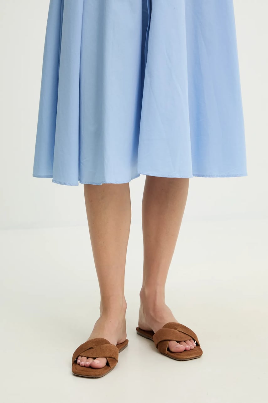 Answear Lab papuci din piele femei, culoarea maro Answear Lab papuci din piele femei, culoarea maro