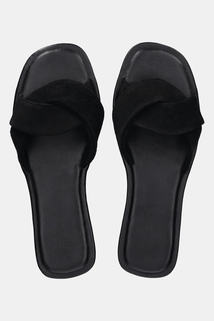 Παντόφλες σουέτ Answear.LAB γυναικεία, χρώμα: μαύρο φωτογραφία