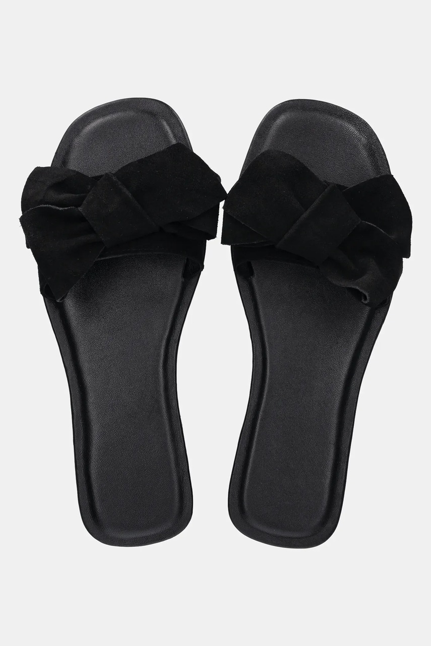 Παντόφλες σουέτ Answear.LAB γυναικεία, χρώμα: μαύρο φωτογραφία