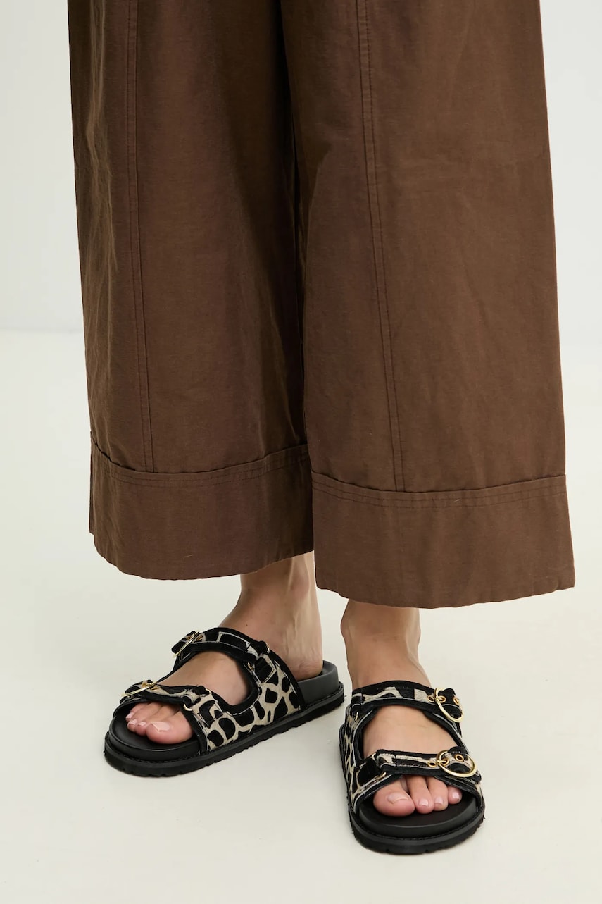 Answear Lab papuci din piele femei, culoarea negru