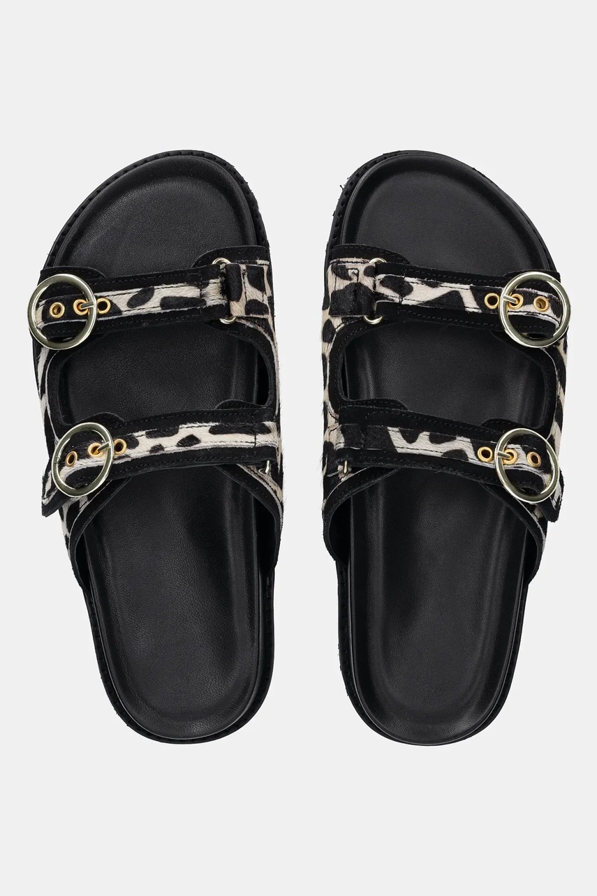 Παντόφλες σουέτ Answear.LAB γυναικεία, χρώμα: μαύρο φωτογραφία