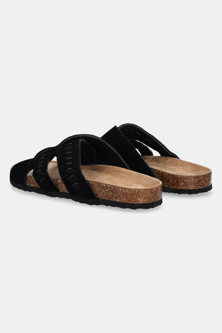 Παντόφλες σουέτ Answear.LAB γυναικεία, χρώμα: μαύρο φωτογραφία